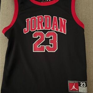 Jordan Youth (5-6)Black and Red  Stitched Jersey Tank